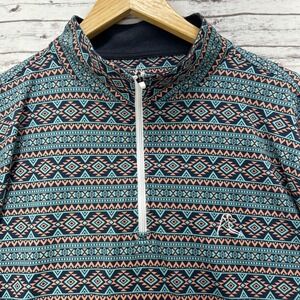 Rhoback 1/4 Zip Golf Jacket Mens Size XL Blue Warrior Aztec Pullover Activewear